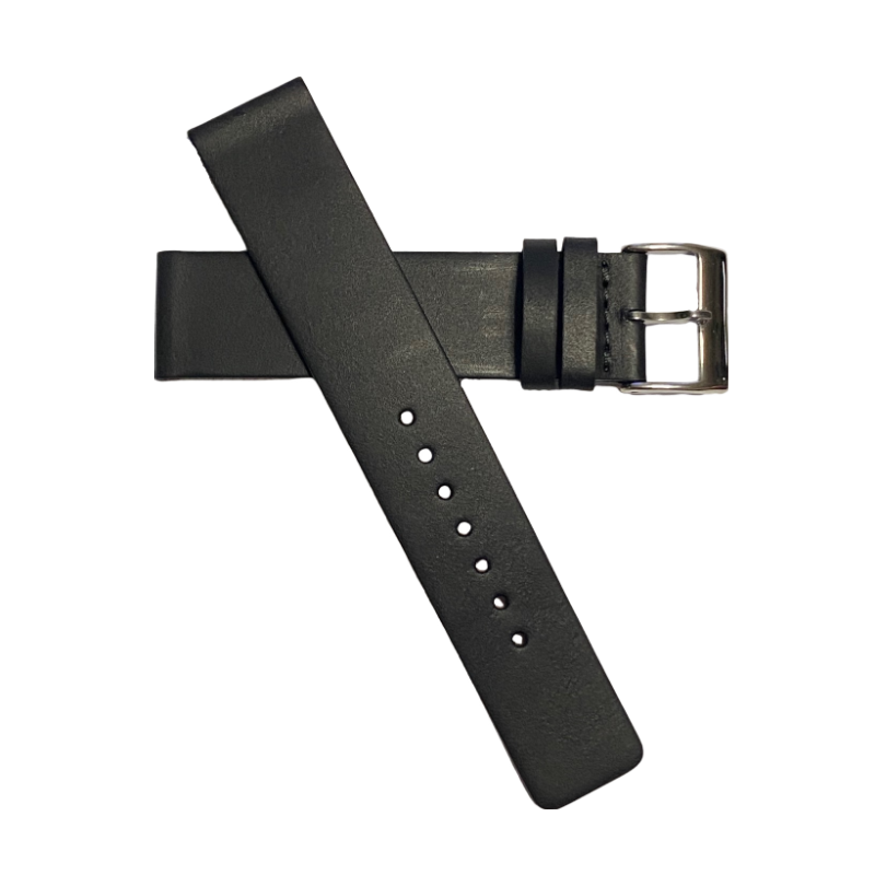 LS190-01 Black leather watchstrap by Lorente Straps