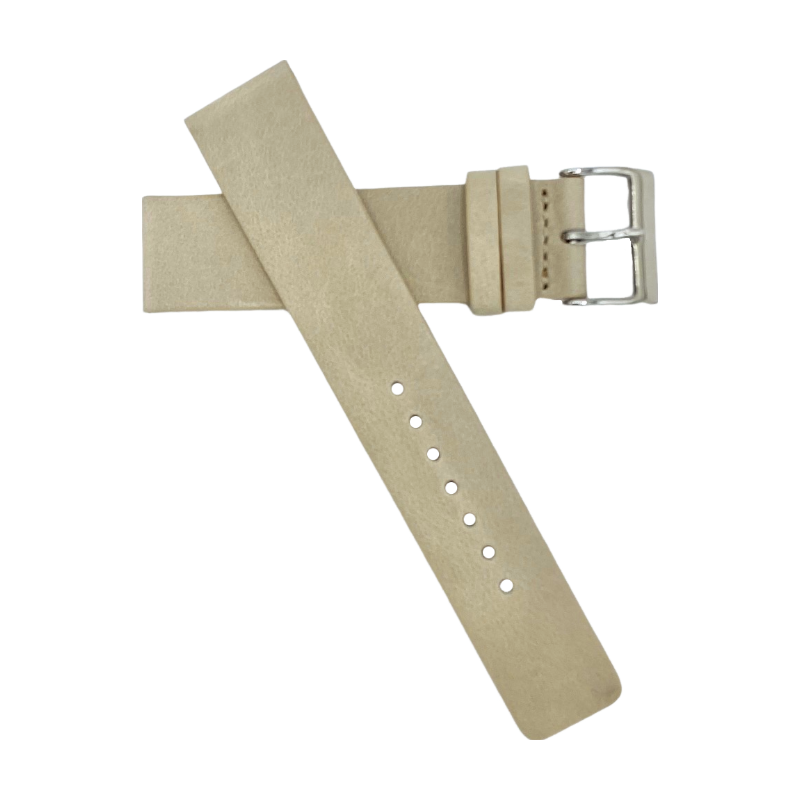 correa de reloj en cuero color beige - leather watchstrap in color beige