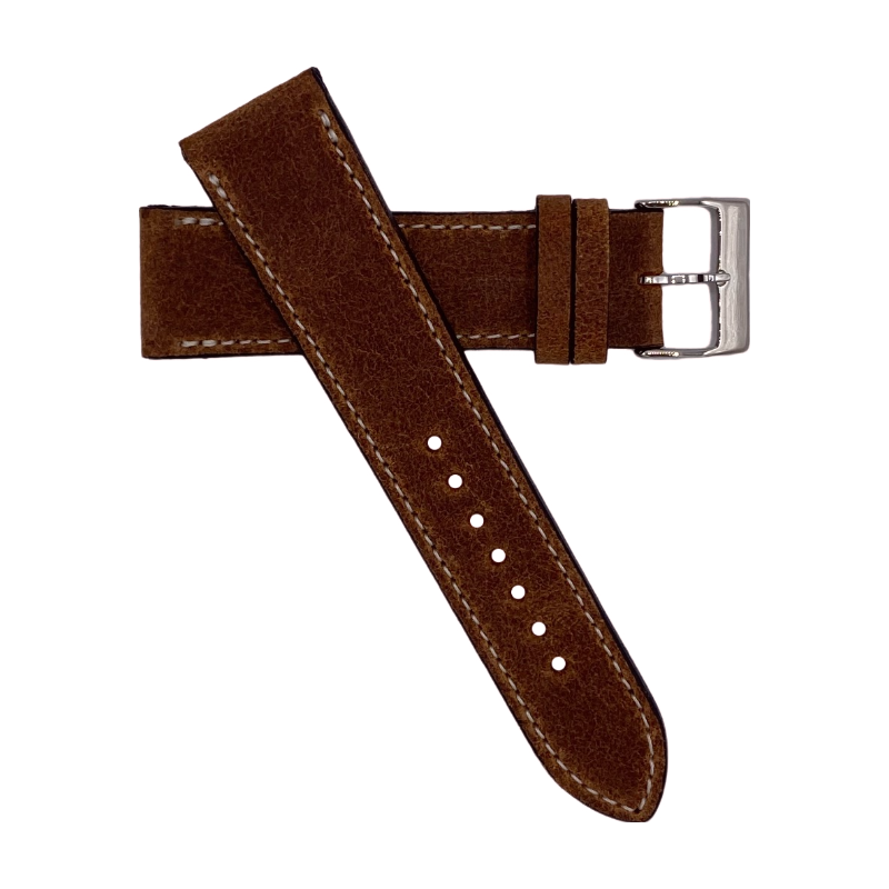 Correa de reloj deportiva color marrón - brown sport leather watchstrap