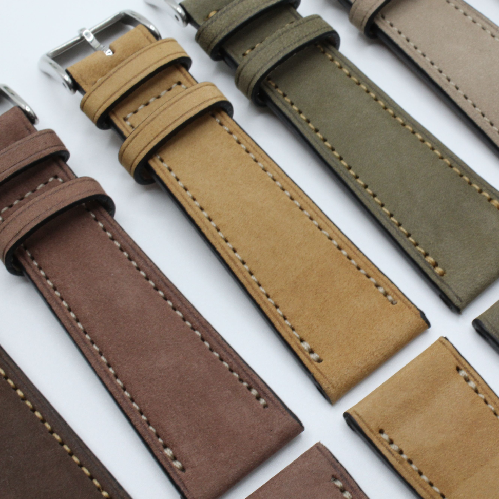 Correa de reloj cuero Nobuck - Marrón - Lorente Straps Correas de reloj